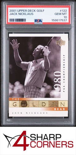 2001 UPPER DECK GOLF #122 JACK NICKLAUS HOF PSA 10