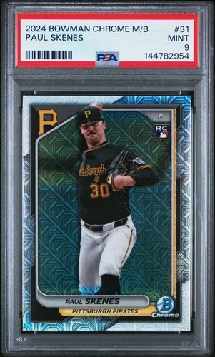 2024 Bowman Chrome Mega Box Paul Skenes Mojo Refractor Rookie #31 PSA 9 Mint