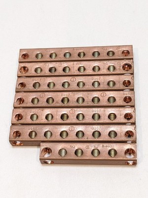 Lot of Ilsco Copper Neutral Ground Bar 6-14 Total of 40 Ports