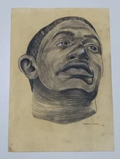 charles white painting and drawing on old paper signed stamped vintage
