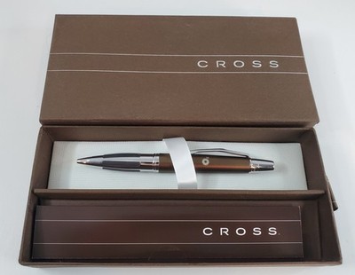 CROSS Classic Bronze Contour Ballpoint Pen w/ Chrome Trim BP Logo #AT0322-4