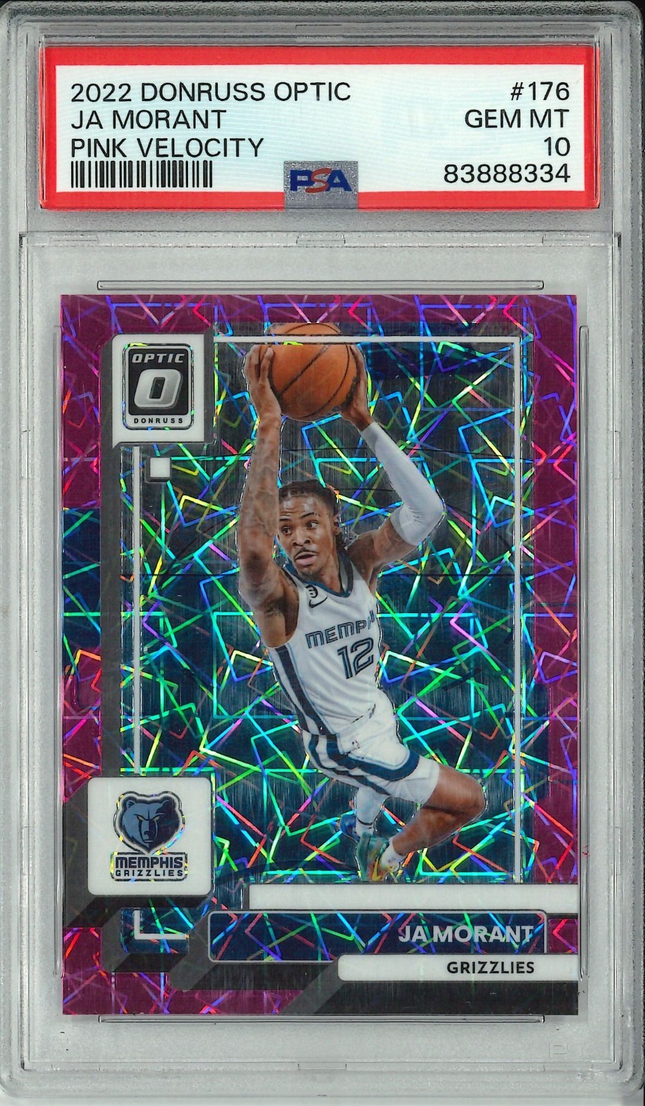 2022-23 Panini Donruss Optic - Ja Morant #176 Pink Velocity /79 PSA 10