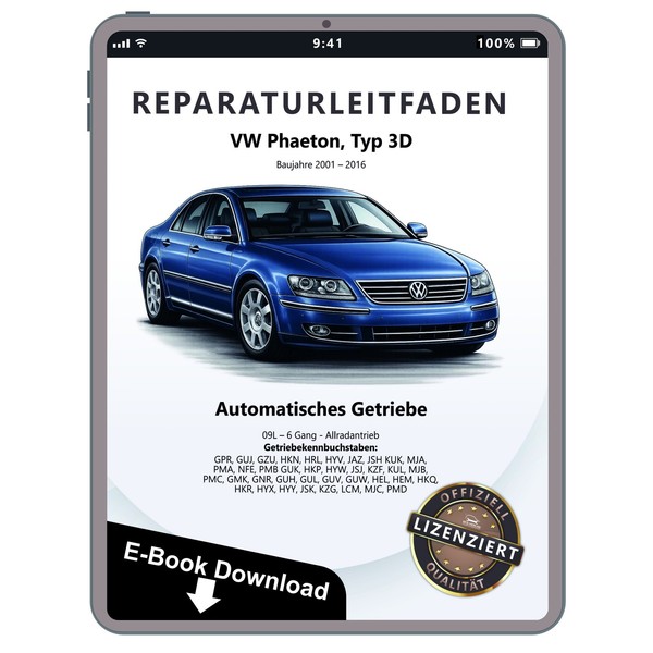Vw Phaeton 3D 2001-2016 6 Gang Automatikgetriebe 09L 4WD Reparaturanleitung Pdf-image