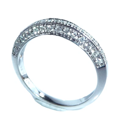 Ring 375 Weißgold 075ct Diamanten Gr 68 / 21,6 mm änderbar 4,9g wie neu - Bild 1 von 4
