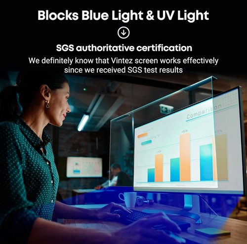 VINTEZ Film de protection d'écran lumière bleue 27" anti-UV pour les yeux - Photo 5 sur 5
