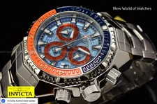 Invicta Men's Akula 55mm Swiss Chronograph Orange/Blue High Polish SS Watch