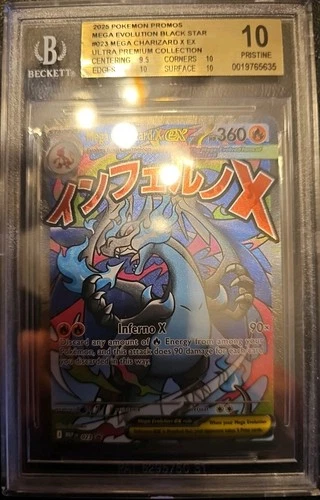 2025 Pokemon Promos Mega Evolution Black Star #023 Mega Charizard X EX BGS 10