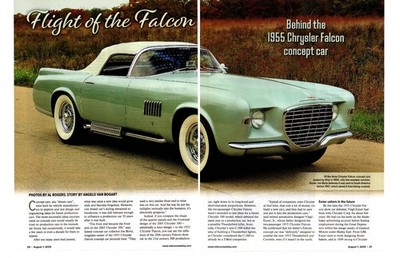 1955 CHRYSLER FALCON CONCEPT CAR 276-CID HEMI ~ NICE 5-PAGE ARTICLE / AD