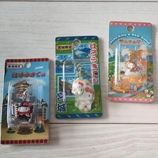 Hello Kitty Zipper Pull Charm 3-Piece Set Strap Keychain Netsuke Zipper Mascot