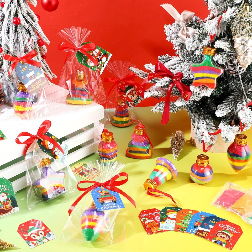 Paquete de 24 adornos colgantes arte arena artesanías de Navidad para árbol de Navidad X... Foto 4 de 4