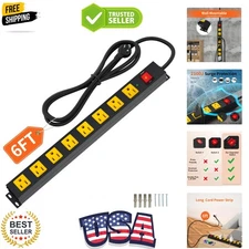 8 Outlet Heavy Duty Power Strip with 2100J Surge Protection & Mountable Design