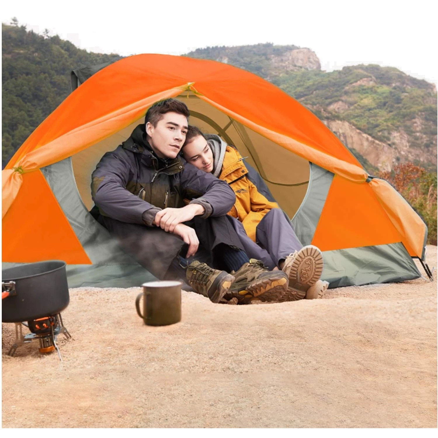 Lightweight 2-Person Camping Tent - Waterproof & Windproof