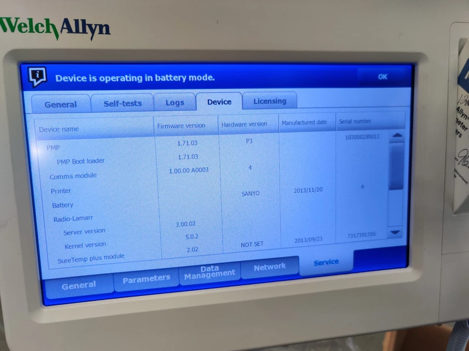 Welch Allyn Connex 6000 Vital Signs Monitor 64NTXX, NIBP, SPO2, Cuff & Basket - Image 2 of 4