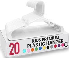 20 Pack Kids Hangers - 11.5 Inch Plastic Baby Hangers for Closet - Childrens
