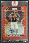 JA'MARR CHASE 2021 PANINI PRIZM #337 ROOKIE AUTO RED WAVE RC 135/149 BENGALS