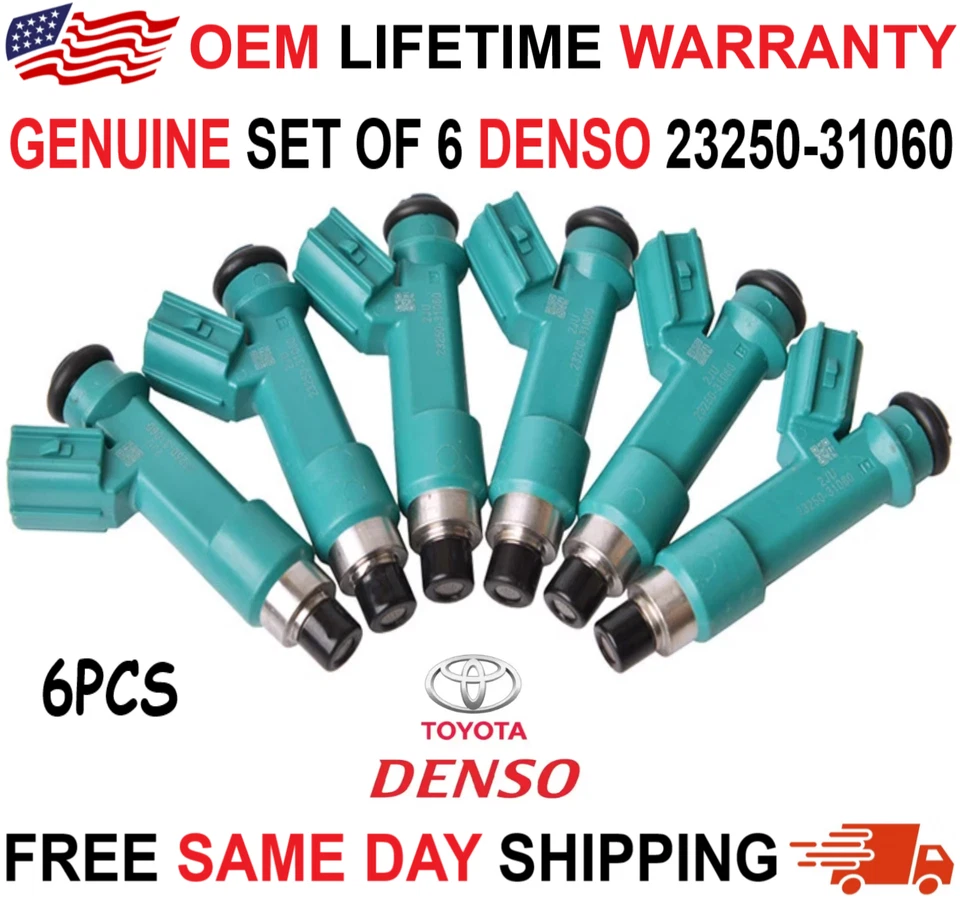 Nuevos inyectores de combustible DENSO x6 para Toyota Tacoma 4Runner FJ Cruiser Tundra 2003-15 Foto 3 de 4