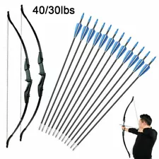 Adult 51 inch Takedown Recurve Bow Hunt & 6/12x Arrows Set Archery Right Hand US