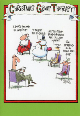 Group Therapy - Nobleworks Box of 12 Funny Christmas Cards | eBay