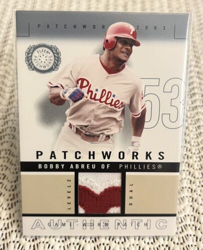 2003 Fleer Patchworks Level 2 Dual Bobby Abreu Gm Worn Patch #’d /100 - Picture 1 of 2