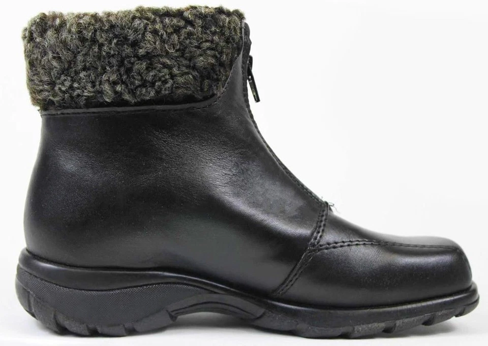 Новый MARTINO женщин кожи водонепроницаемый снег зима спереди молнии меха загрузки обуви Sz 8,5  - Изображение 3 из 4