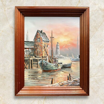 MAX SAVY港の風景 油彩画 s-l400.jpg