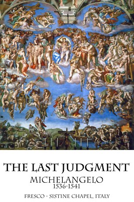 Michelangelo - Sistine Chapel The Last Judgment Poster (with text