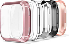 5Pack Soft Screen Protector Bumper Case Compatible with Fitbit Versa Smartwatch,