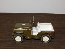 VINTAGE TOY 6" LONG METAL/PLASTIC TONKA ARMY JEEP