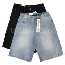 Men's Baggy Jean Shorts Hip Hop Loose Denim Shorts Size 28-44