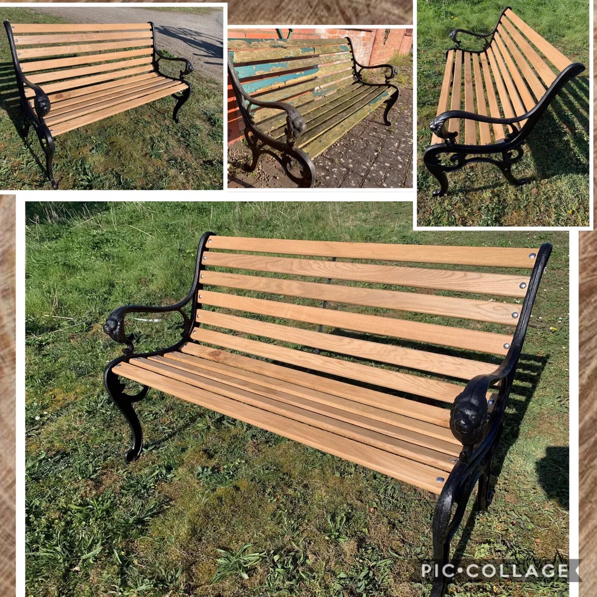 Rustic oak 2024 garden bench