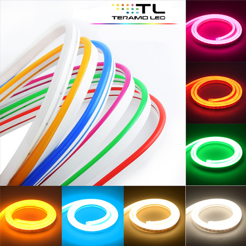 Striscia LED Neon FLEX 5 Metri - Impermeabile IP65, 12V, Colori Vivaci, Modellabile Per Estero