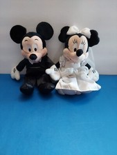 WALT DISNEY WORLDS MICKEY  MINNIE BRIDE  GROOM PLUSH BEAN BAGS WEDDING