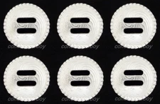 Set of 6 WESTERN HORSE TACK BRIGHT SILVER ROUND ROPE EDGE SLOTTED CONCHOS 1 1/2"