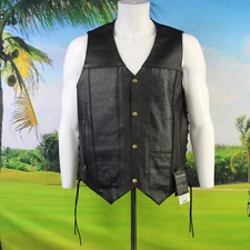 Event Leather EL5391 Mens 10 Pocket Motorcycle Riding Vest, Concealed Carry, NWT