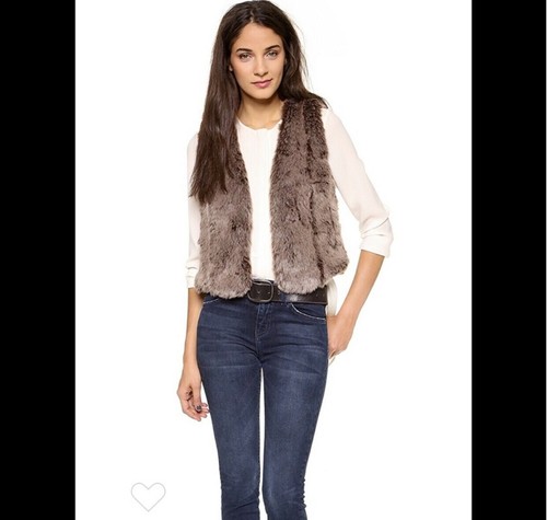 Madewell Women's Taupe Faux Fur Vest 