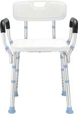Shower Chair with Back Heavy Duty, Oasisspace Bathtub Chair Arms Adjustable F038