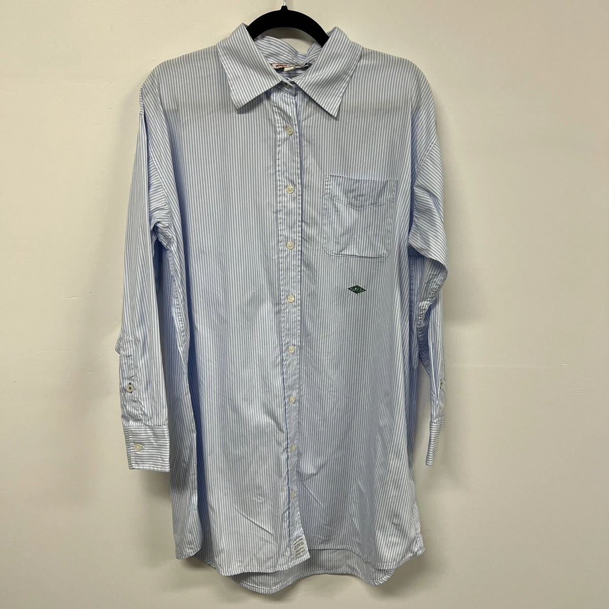 Zendaya X Tommy Womens Shirt Size 2 Blue White Striped Button Down Top  Oversized | eBay