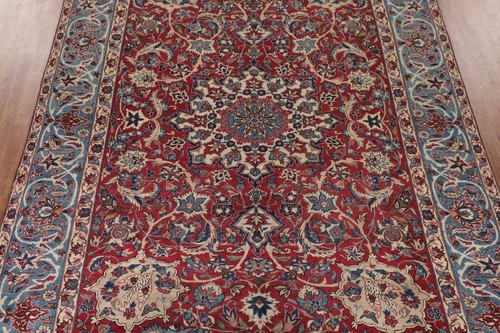 Antique Vegetable Dye Issfahaan Floral Traditional Handmade Dining Room Rug 9x14 - Picture 4 of 23