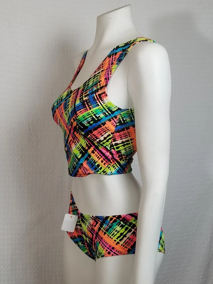 Coquetry Clothing  Junior/ Petite Two Piece Holographic Spandex Swim Wear Sz S/M - Image 4 of 4