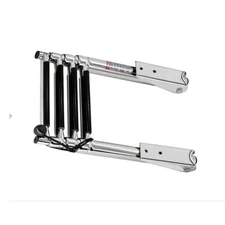 4 Step Ladder Stainless Steel Over Platform Telescoping Extension Ladder Board
