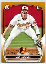 2023 Bowman Draft #BD-90 Mac Horvath Gold Orioles /50