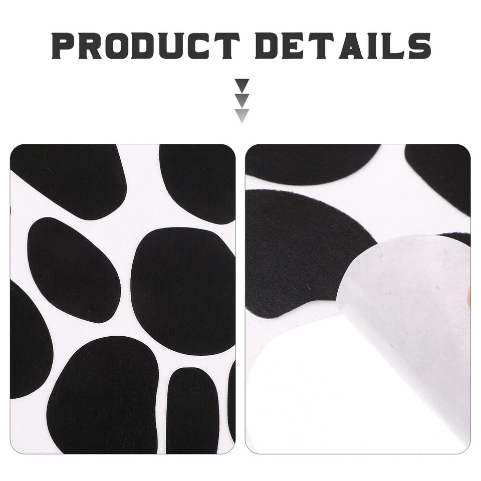 6 Sheets Felt Black Dot Stickers Dalmatians Self Adhesive Circles Child