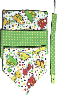 Baberos de regate hechos a mano babero bandana bebé paquete de 3 reversibles con clip ficticio