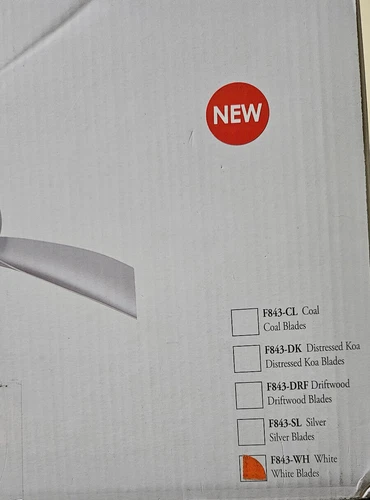 Minka-Aire F843-WH Wave 52''  3 Blade Ceiling Fan with Remote Control, White NEW - Picture 2 of 3