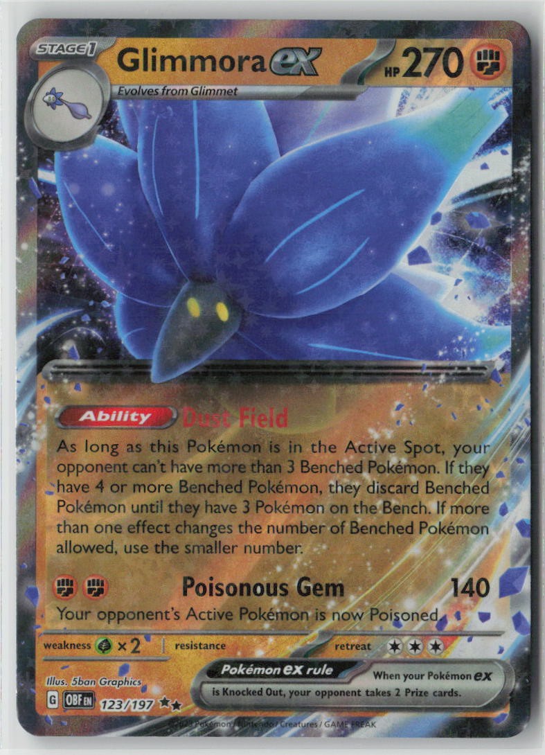 Glimmora ex 123/197 Obsidian Flames Holo NM/M - Buy More & Save