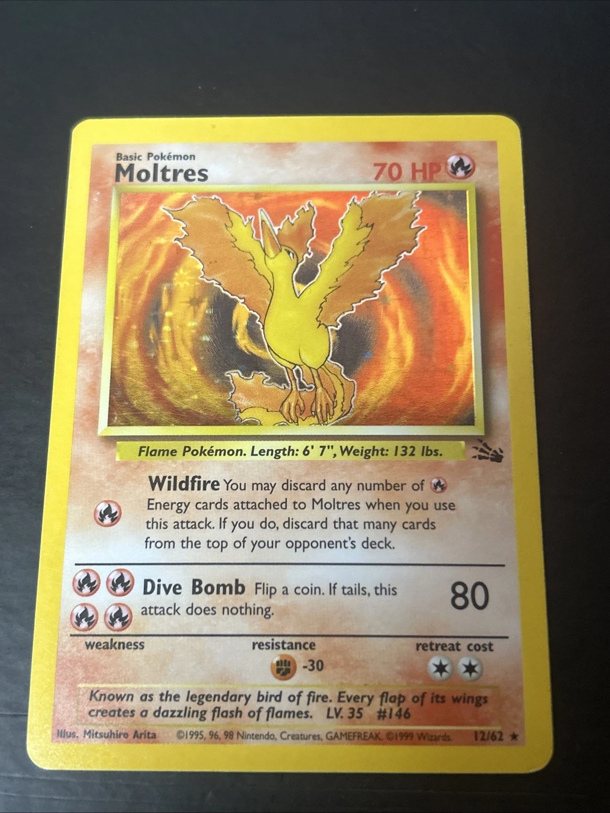 Moltres 12/62 Unlimited Holo Fossil Pokemon TCG #2