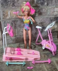 Vintage 1989 Mattel Barbie And The All Stars Home Gym Bike Treadmill + Read Des