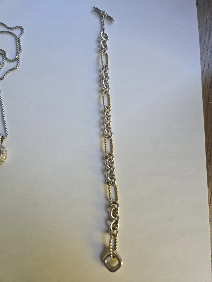 David Yurman Madison Chain Toggle Bracelet Sterling Silver & 18K Gold –... - Image 2 of 4