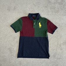 Polo Ralph Lauren Shirt Kids Fits Large 14-16 Multicolor Big Pony Preppy Button