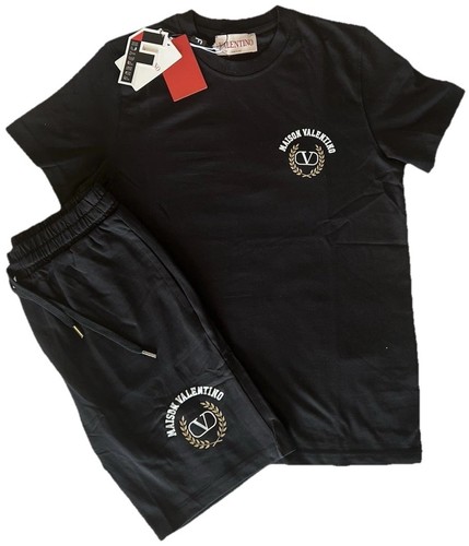 Maison Valentino Shorts T-Shirt Set,Black,Beautiful (M) Medium